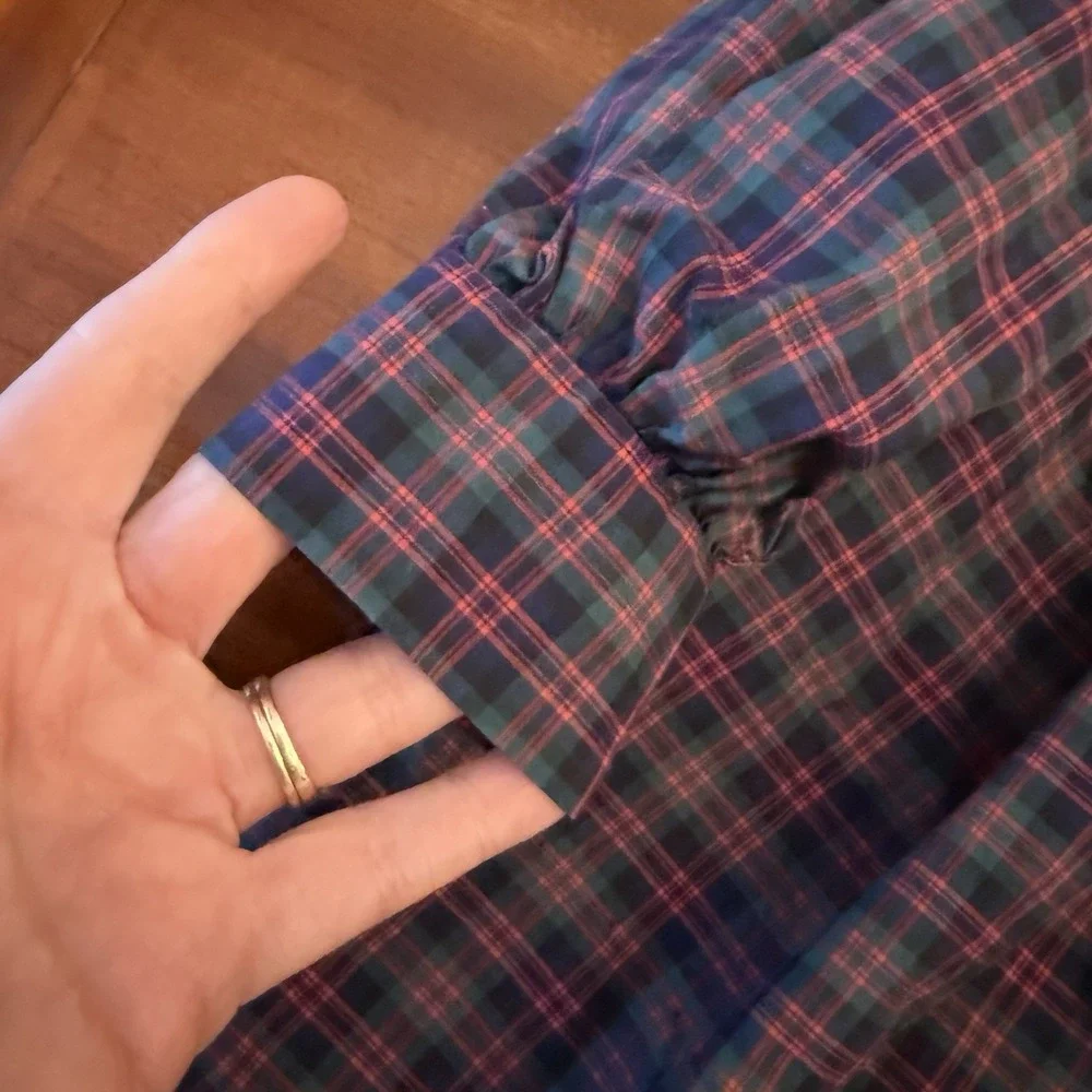 Vintage Ance K Dress Custom Made Girls Size 2  Blue Red Tartan Plaid Collar Y2K